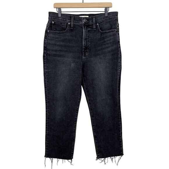 Madewell The Perfect Vintage Jean Washed Black Size 30 Frayed Hem Classic Denim - Picture 1 of 12